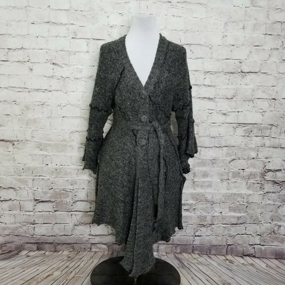 Pretty Angel Knit Crochet Asym Hem Duster Cardigan - Picture 1 of 5